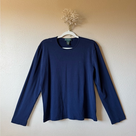 Ralph Lauren Tops - Ralph Lauren | Long Sleeve Top Women | Navy Blue Super Soft Cotton| Size XL